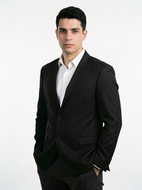 NEIL BARRETT BLACK WOOL BLEND BLAZER JACKET MEN'S SIZE 54